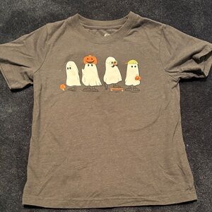 Kids Ghosts Skateboard Halloween Graphic Tee - Gray